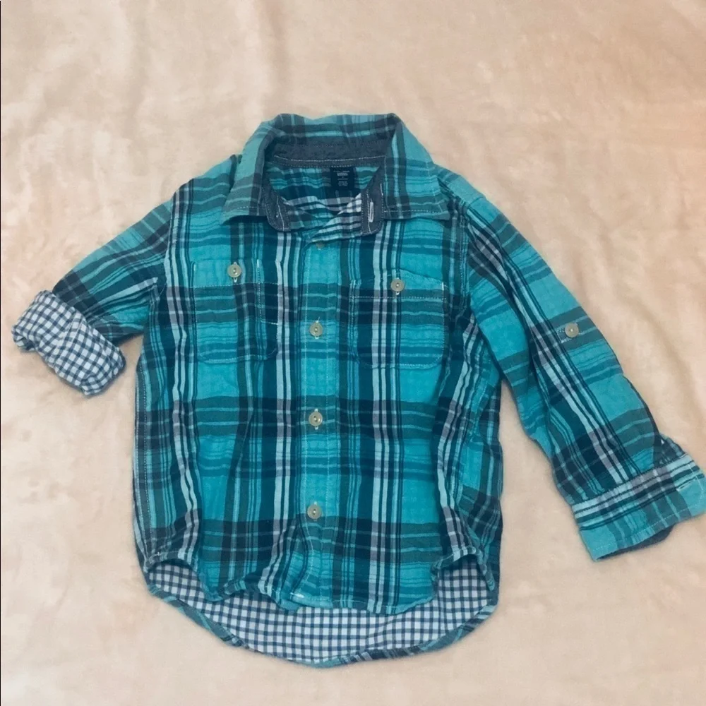 Baby gap button down with tab roll sleeves